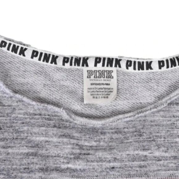 Victorias Secret PINK Pullover Sweatshirt Red Gray White Size Small - Picture 7 of 7